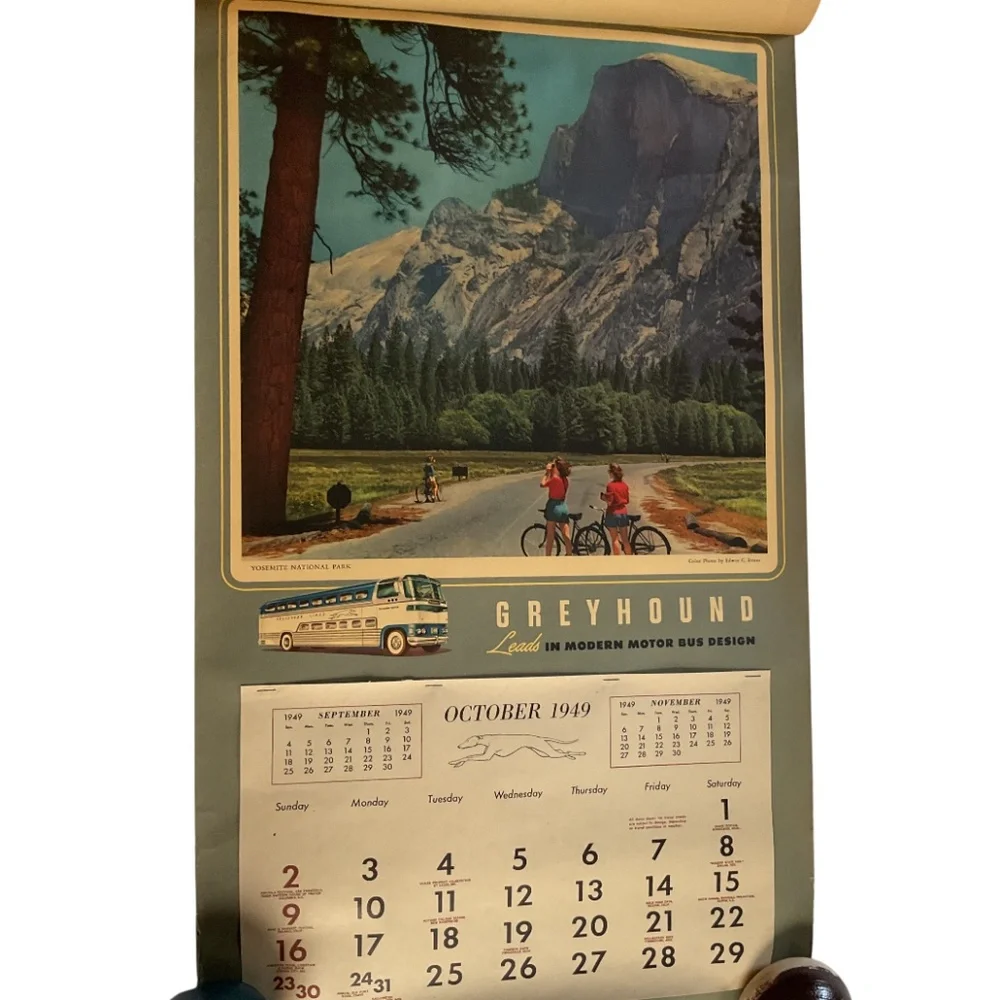 Huge Vintage 1948 Greyhound Calendar